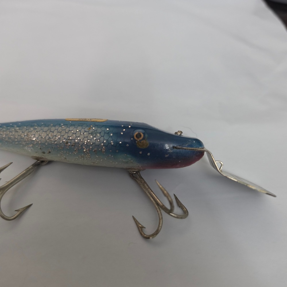 Vintage Wood Creek Chub Pikie Deep Diver Blue Flash Silver Sparkle Top Screw - Picture 6 of 9